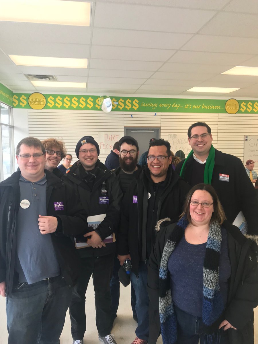 ChrisColemanMN's tweet photo. It's election day so naturally Team #ColeMN is on the road joining @karlabigham for one last big GOTV doorknock. We deserve a voice like Karla's in the #mnleg and it's not too late to show your support - vote Karla Bigham for Senate District 54 before polls close at 8PM! https://t.co/NV5Ju3n9Dn