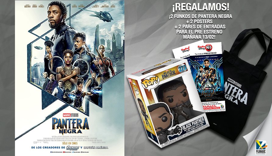 filmagicpy's tweet image. ¡Te regalamos dos funkos + dos posters + dos entradas para el Pre estreno de #PanteraNegra mañana en #CinemarkPy!
¿Cómo participas? Es muy fácil. ¡Sólo dale RT a éste tuit!
¡Tenés tiempo hasta hoy a las 21 hs de participar, mucha suerte!