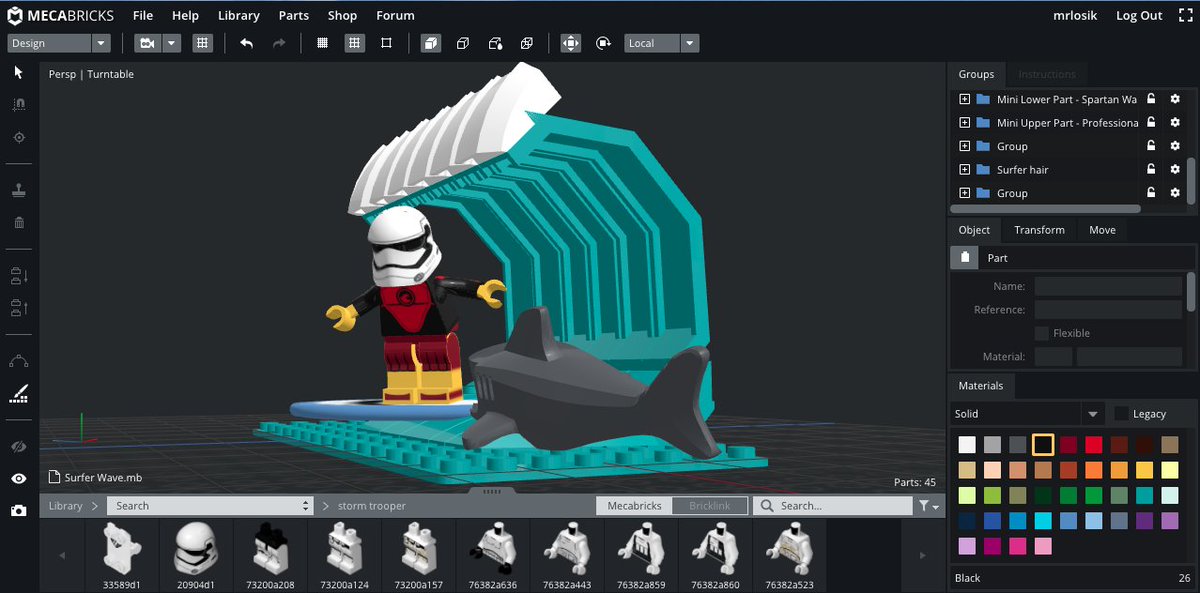 mrlosik's tweet image. Designing in @Mecabricks is insanely fun and tremendously challenging! Here is a little @StarWarsinClass meets #SharkWeek.
