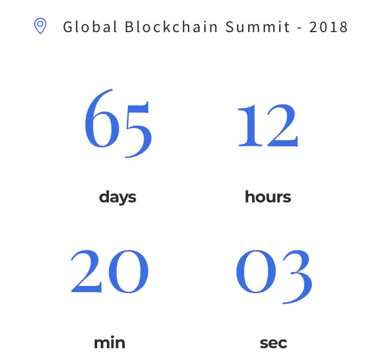 gblockchain1's tweet photo. The countdown is on for the official kickoff of the @gblockchain1 #Globalblockchainsummit2018 Sign up to come learn and listen to some of the experts in #blockchain https://t.co/bKcGtdfWCl