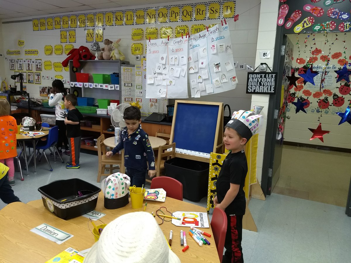 ccsd21riley's tweet photo. Kindergarten Students celebrated 100th last Wednesday! They celebrated with many educational math activities. Their clothes had 100 items! They took a brain break that had 10 exercises with 10 repetitions! #21learns #countingby5’s #countingby10’s #100thdayofschool https://t.co/lXxZNRssQJ