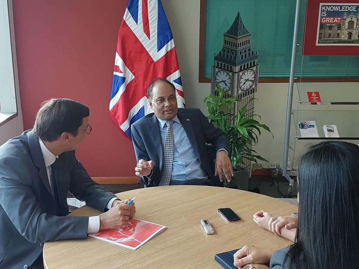 UKinPeru's tweet photo. .@elbritanico sat down to speak with outgoing British Ambassador to Peru @ChoudhuryUK. Don't miss the full interview in the next issue of The Brit! 💂🇬🇧 https://t.co/PBYI6KmPFE