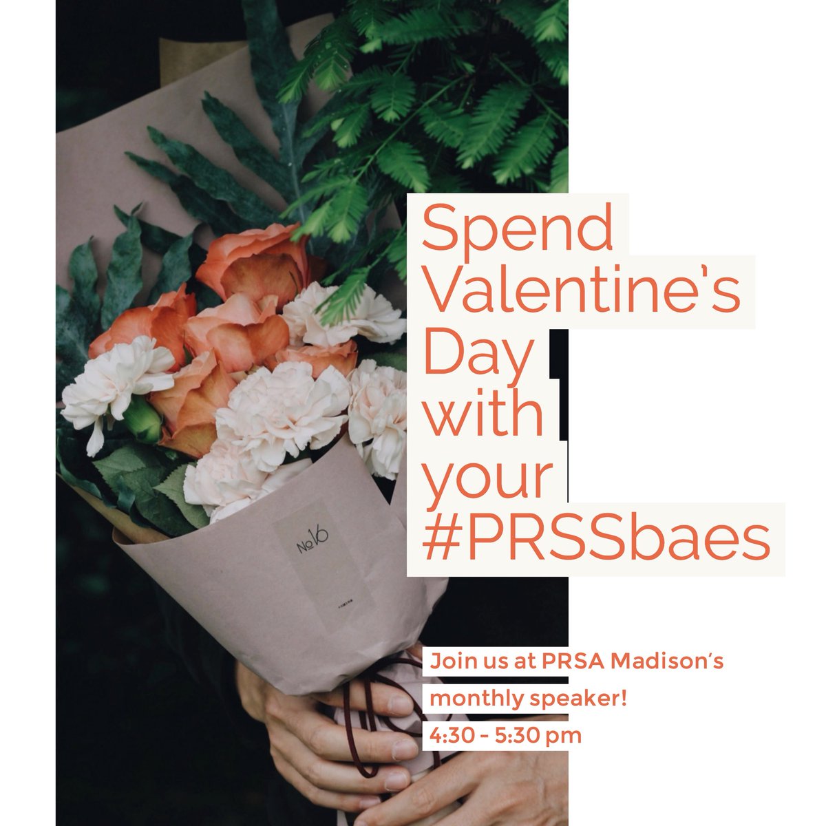 EdgewoodPRSSA's tweet photo. Make plans to spend Valentine's Day with your #PRSSAbaes at PRSA Madison's monthly luncheon. We will NOT be meeting as a chapter that night so members can attend. Make sure you register and let Erin know if you'll be there. https://t.co/XyHCAi0cNd