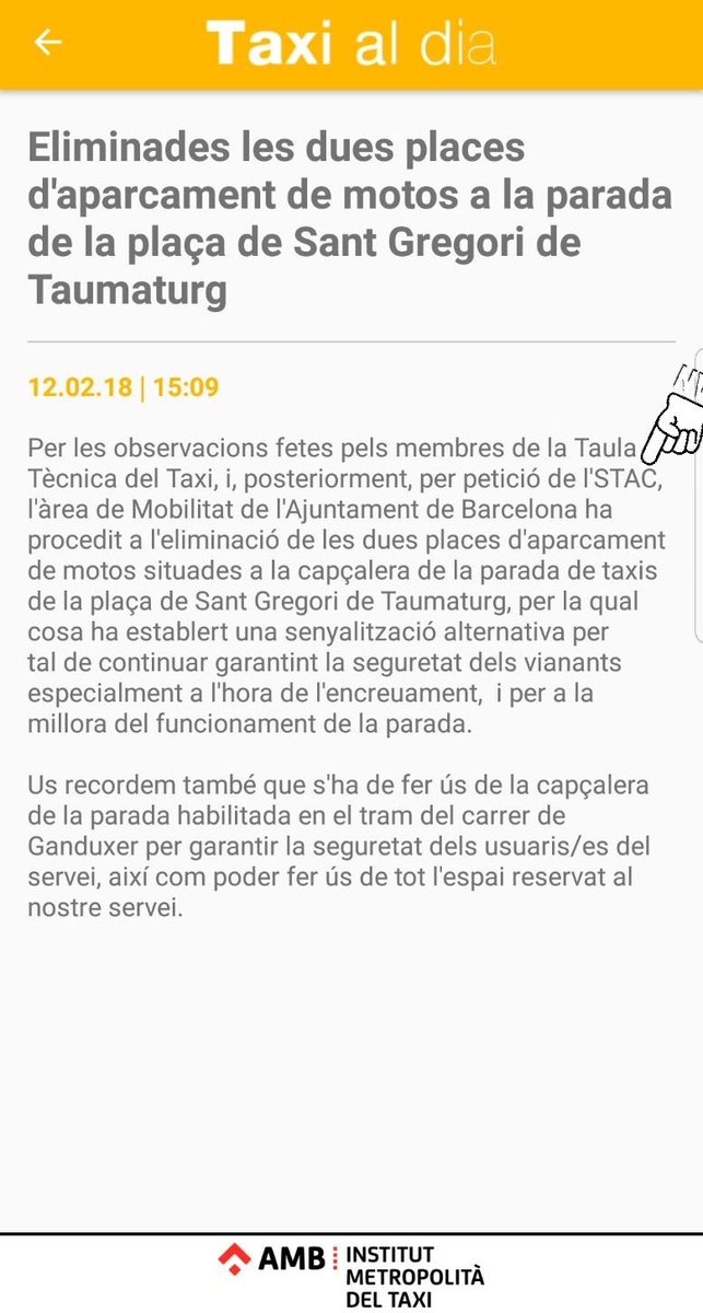 uibstac's tweet photo. Gràcies @AMBtaxi x la ràpida resposta a la nostre petició. Dsde #UIBSTAC seguirem treballant incansablement, com sempre em fet, pq els professionals taxistes puguin desarrotllar la seva activitat diària amb la màxima comoditat i seguretat #SEGUIM #STACTAXI #paradaTAXIS #compromís https://t.co/c9VShmJQvR