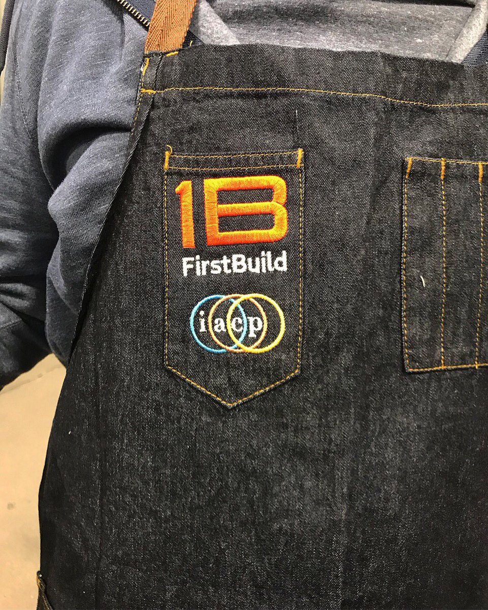 firstbuild's tweet photo. Our 1B @IACPculinary shop aprons are in and @larryportaro is stylinβ! #shopapron https://t.co/CnZtjiyYqd