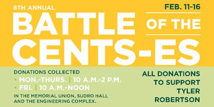 NDSU's tweet photo. Engineering and health professions students are holding a weeklong competition to raise money to help a former NDSU student who is battling cancer. Donations will be collected in the Memorial Union, Sudro Hall and the engineering complex. #NDSUtrue https://t.co/fS3EfmXU8R https://t.co/YgQ6u682o7