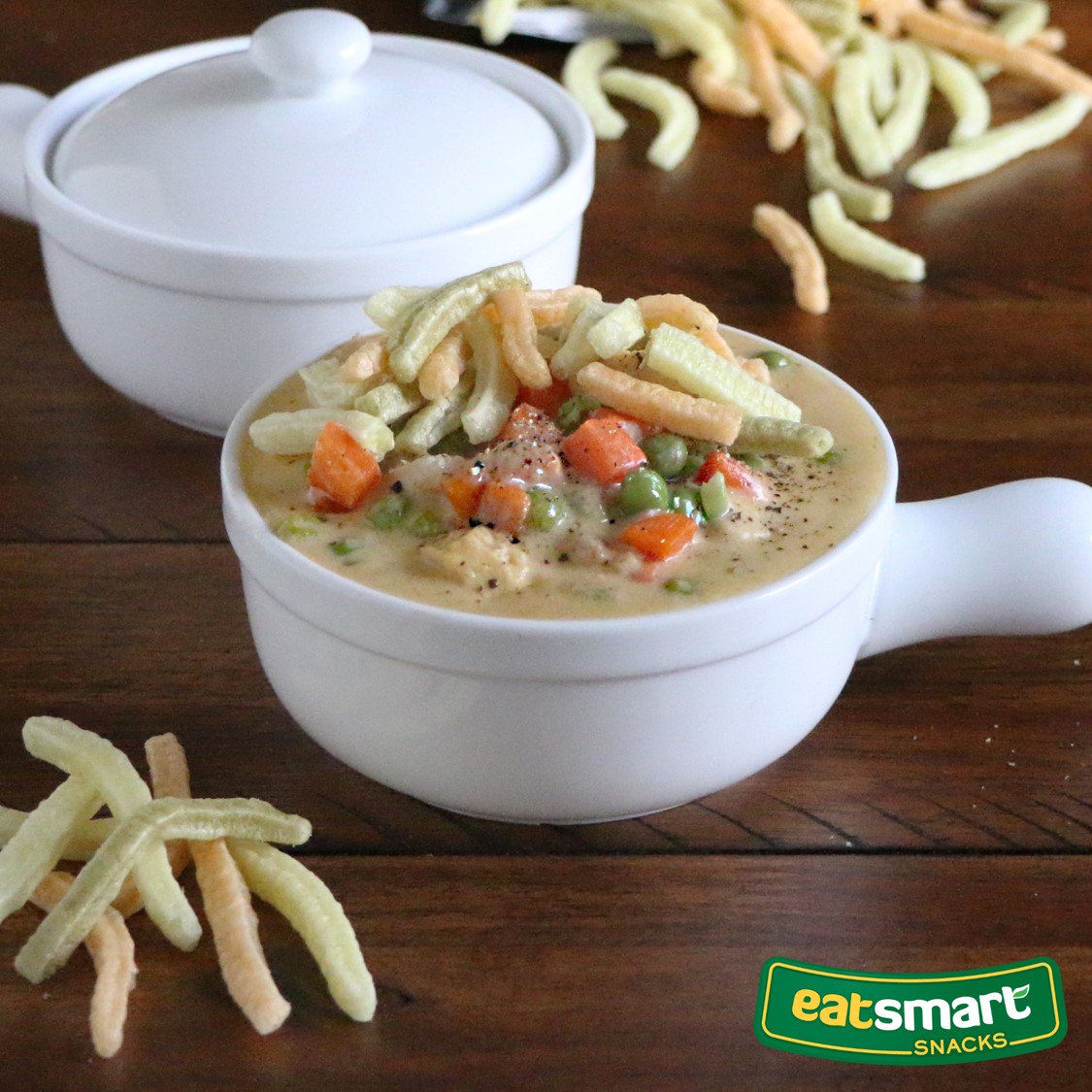 Add #crunch to your favorite soup with Eatsmart Veggie Sticks #eatsmart #snacks