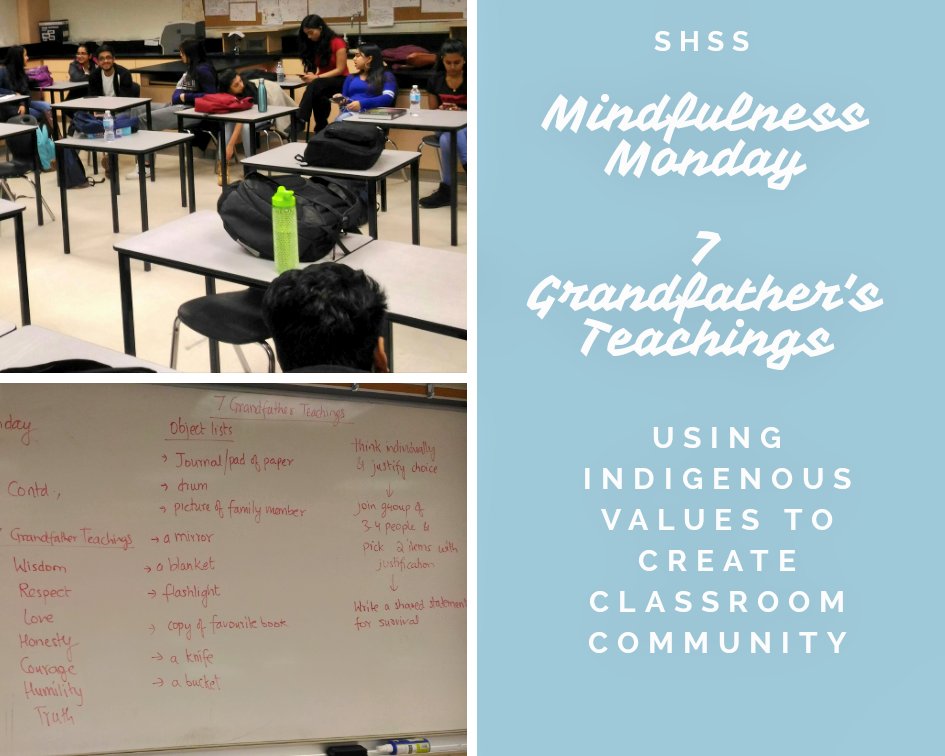 gujahiSHSS's tweet image. For #MindfulnessMonday today I tried out 7 Grandfather's teachings activity from #CLAW to use #IndigenousValues to build a sense of community in my classroom. #BuildClimate #ClassroomCulture