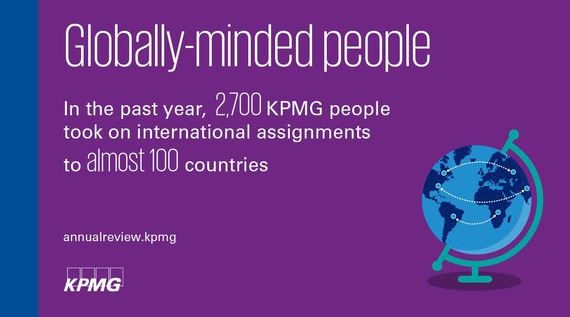 KPMG's tweet photo. The opportunity to work in a different country is a career differentiator https://t.co/L5Wj2hRqKn https://t.co/psg6nW5z53