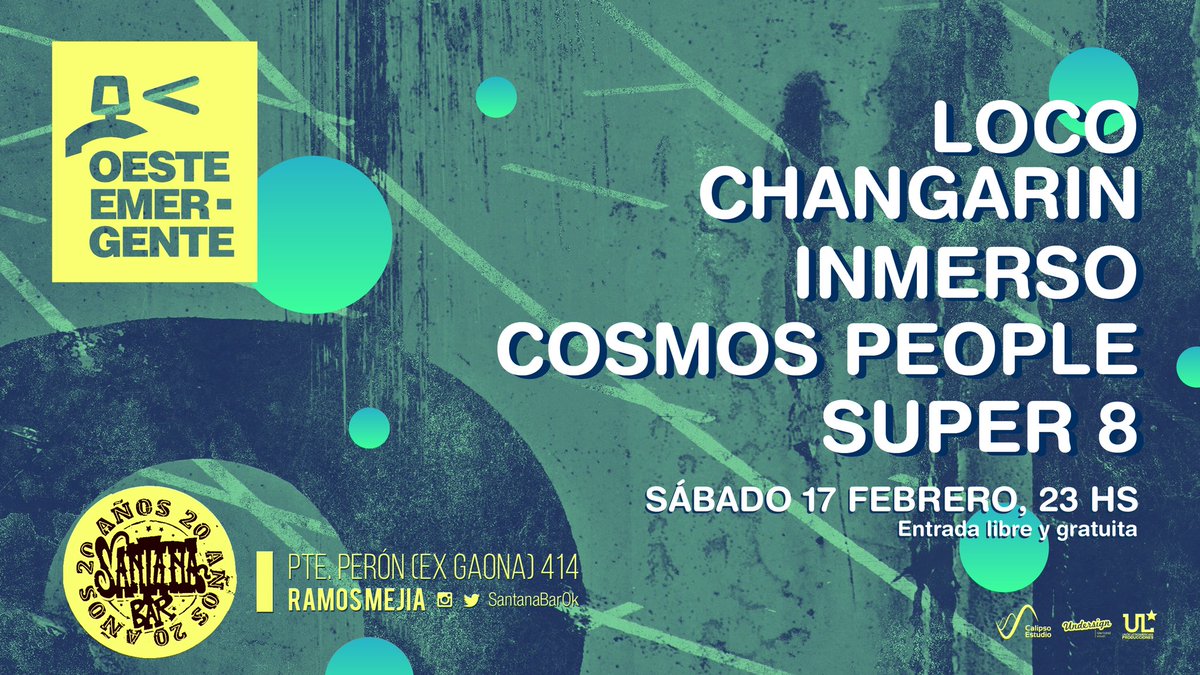 ¿A quién le vamos a mentir? 😱 No nos podemos aguantar hasta el 10/3 así que planeamos reencontrarnos antes, 💥este sábado 17 de febrero💥en <a href="/SantanaBarOK/">Santana Bar</a> para una nueva edición de #OesteEmergente. Los esperamos desde las 23 hs en Ramos Mejía y la entrada es libre y gratuita 🤪
