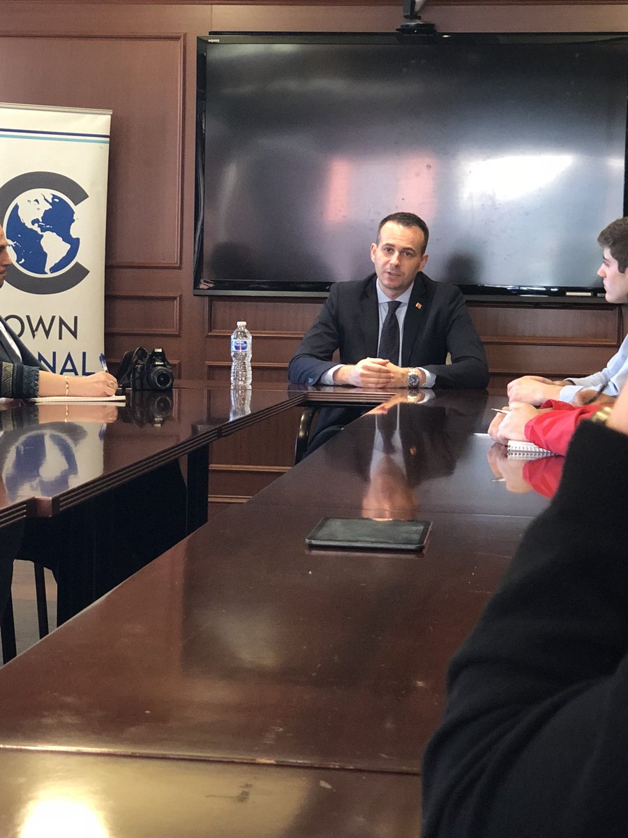 GeorgetownIRC's tweet image. The IRC thanks Ambassador Naumovski for an interesting discussion on Macedonia’s regional and international position, relations with NATO and the EU, and the naming dispute with Greece.