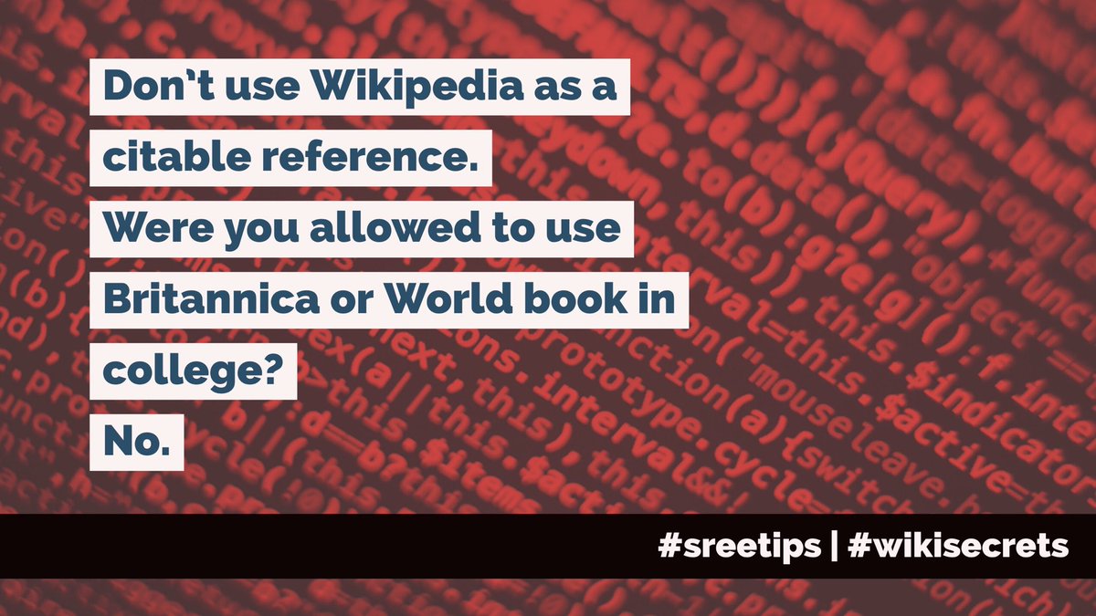 SrushtiH's tweet photo. Note to all students:
@fuzheado #wikisecrets #sreetips https://t.co/6nhWzl8taG