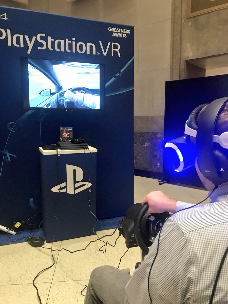 ESACanada's tweet photo. Start your engines at the @PlayStationCA booth #ITriedPSVR #VideoGamesontheHill https://t.co/AUTnuEP7Ry