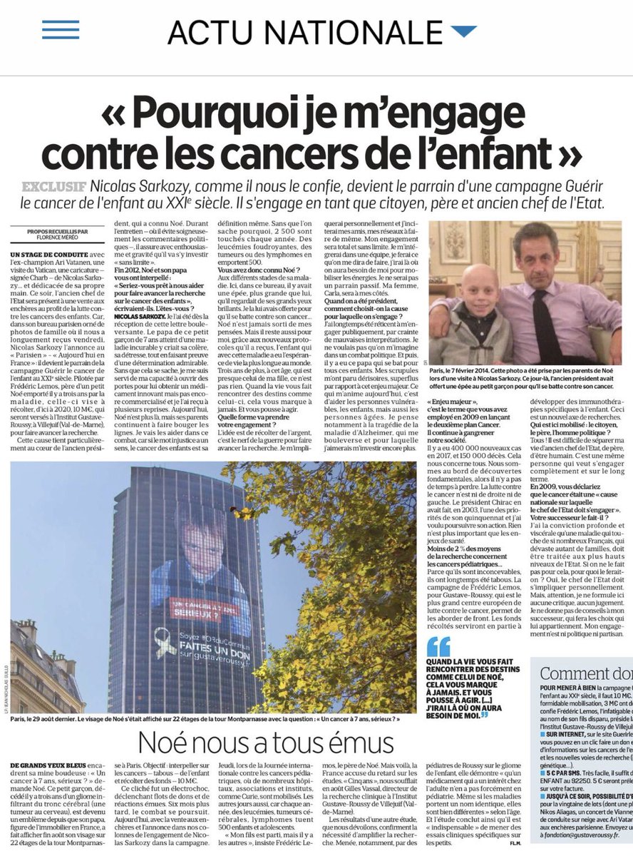 Merci M. le président @NicolasSarkozy #ORduCommun #thebignoe #Guerirlecancerdelenfantau21esiecle @GustaveRoussy @LeParisien_75