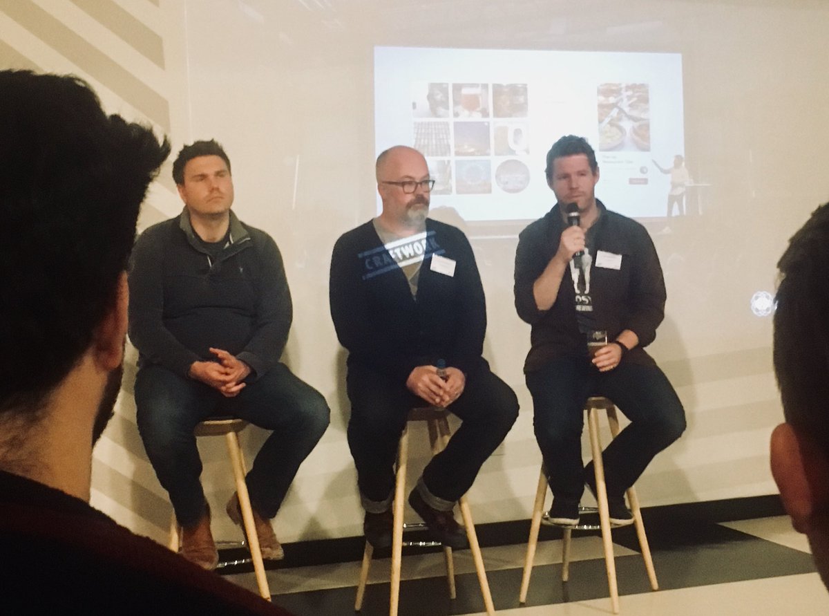 Interesting insight (and even better beer) from James @Hopstuffbrewery, Andrew <a href="/BottleShopWSale/">The BottleShop (Wholesale)</a> &amp; Sam <a href="/GipsyHillBrew/">Gipsy Hill Brewing Co.</a> on the pro’s and con’s of different crowdfunding approaches. Thanks to <a href="/hallwaystudios/">Hallway</a> for organising @thetrampery