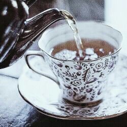 "A fresh cup of the Young Master's favorite tea that is prepared exactly the way he expects it to be with no flaws and is at peak of perfection." 

The butler said when pouring the freshly made tea into the cup that was coming from the teapot itself.