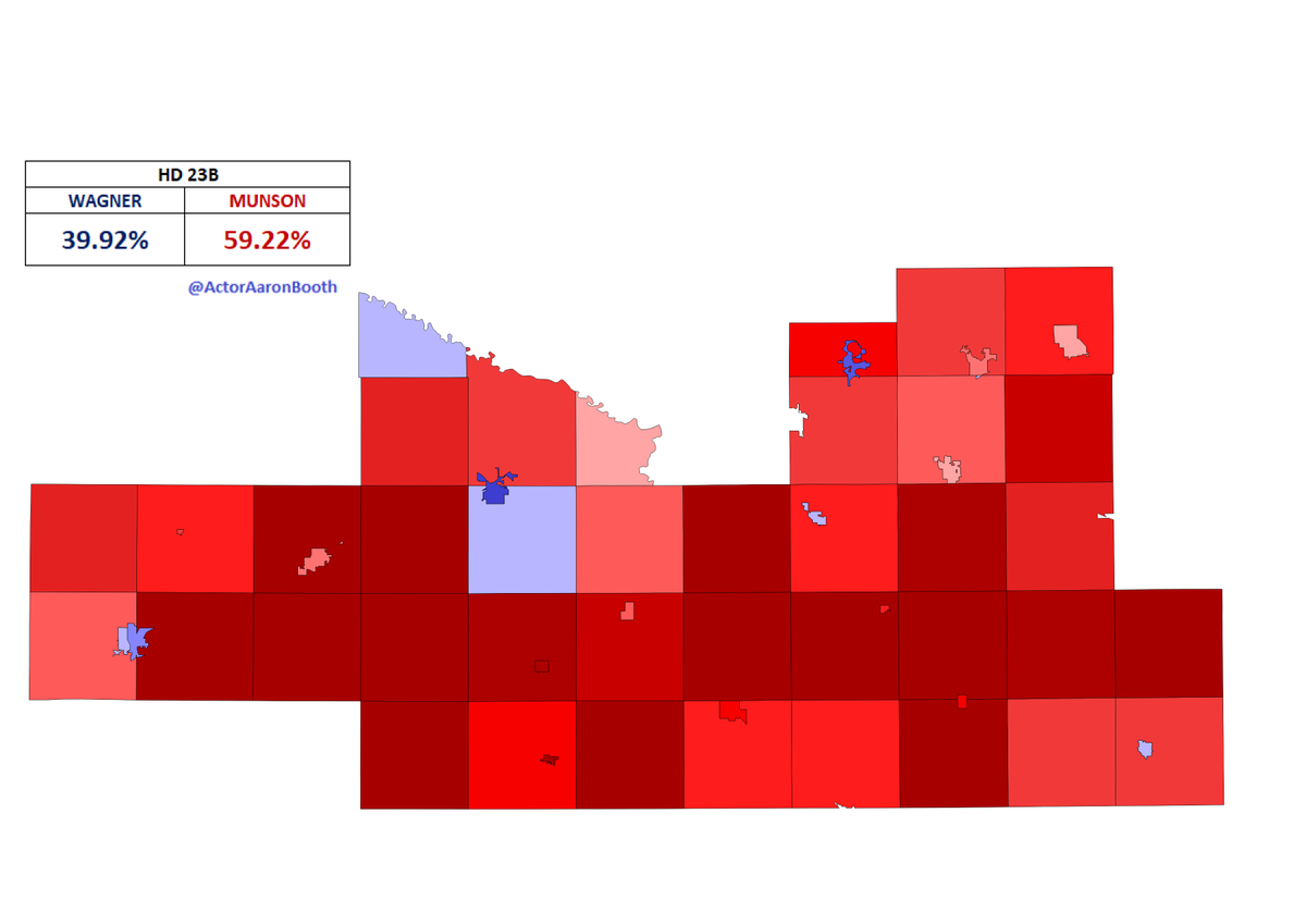 ActorAaronBooth's tweet photo. Here is a precinct map for tonight's #HD23B results as well as a 2016 Presidential map for the district for comparison. #MNLeg #ElectionTwitter #MNPol https://t.co/e11sghmE0R