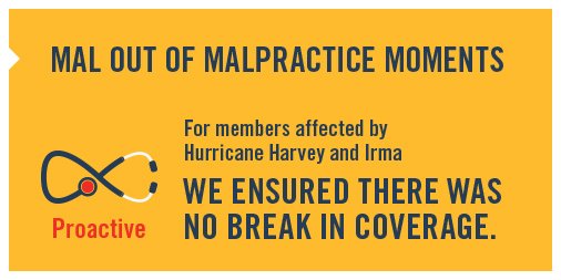 doctorscompany's tweet photo. During last year’s devastating natural disasters, our affected members experienced no break in coverage before, during, or after the storm. It’s malpractice insurance without the mal: https://t.co/V3yTiLqWHO #advancegoodmedicine https://t.co/lyFvfILJuk