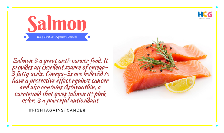 HCG_Expert's tweet photo. Salmon is a great anti-cancer food.Australian researchers found that people who ate four or more servings of   fish per week were nearly one-third less likely to develop the blood cancers   leukemia, myeloma, and non-Hodgkin’s lymphoma.
#FightAgainstCancer
https://t.co/EkxTGjbBuZ https://t.co/1CdmxdKGqQ