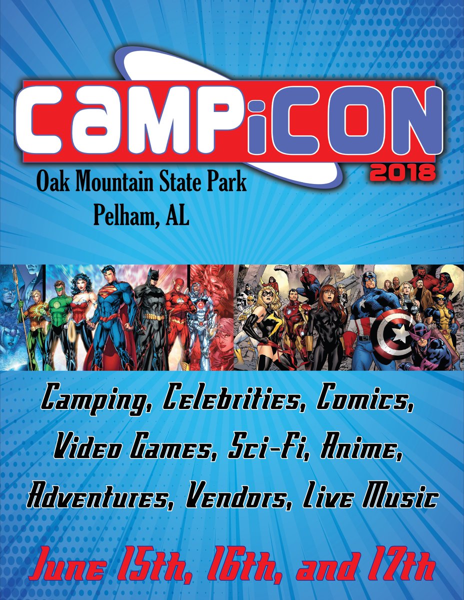 campiconbham's tweet photo. You don't want to miss this awesome #Con! https://t.co/vZ3ZoruHnO #comicbooks #livemusic #videogames #scifi #anime #Superheroes #camping https://t.co/2zGCoLlAwy