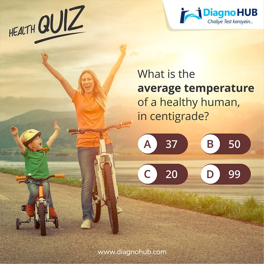 DiagnoHub's tweet photo. What is the average temperature of a healthy human, in centigrade?
A.37
B.50
C.20
D.99
#quiz #quiztime #funquiz #tuesdayquiz https://t.co/a7oS0Gbmad