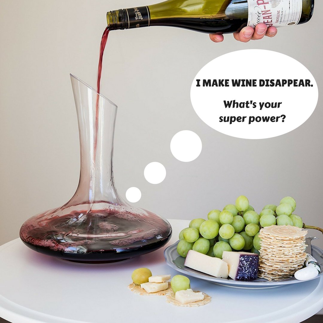 MyWellnessQuest's tweet photo. We don't want to sound like we are bragging about it, but our wine decanter has a unique super power. Check the link https://t.co/pSEHw383Ng and see for yourself. #Comfification #Wine #WineOClock #InVinoVeritas #WineLovers #ComfifyTribe #FunnyQuotes #WineLove #ComfifyQuotes #Love https://t.co/exxUaESHoh