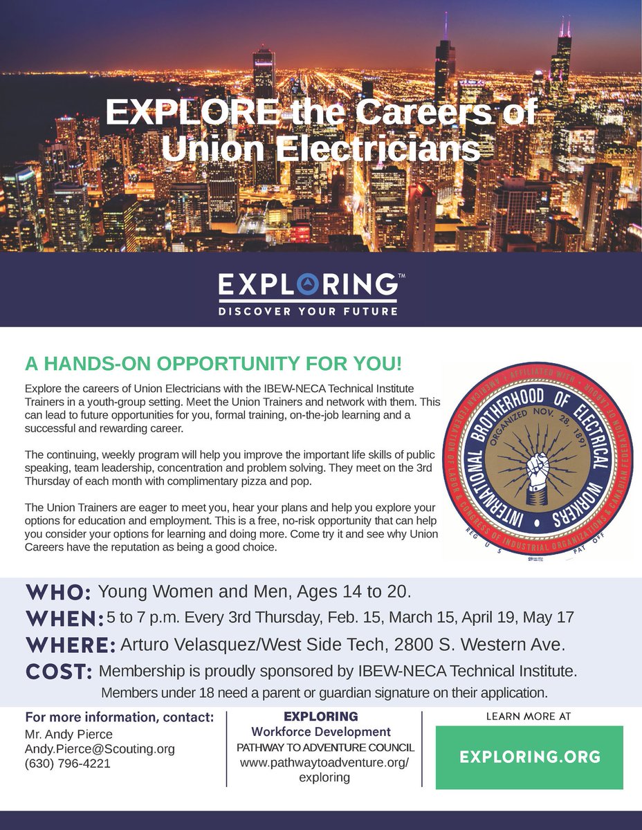 exploreacareer's tweet photo. Please refer a teen to this great, hands-on career program today! https://t.co/O1ddLhqjbm