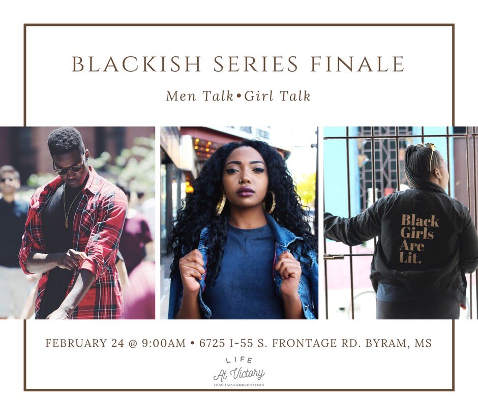 Due to the huge recent success of our Girl Talk! We have decided to combine MEN &amp; GIRL TALK for a MUST ATTEND grand finale of our Blackish Series!!! Mark your calendar, invite the whole family and bring a friend!!! #lifeatvictorybyram #vfcbyram