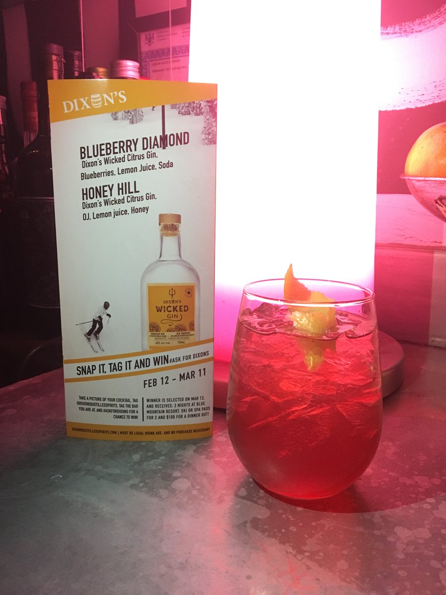 noorden_to's tweet photo. It’s time to snap it, tag it &amp; win! Win a trip for 2 to Blue Mountain from Dixon's Distilled Spirits when you purchase one of their two feature cocktails OR our special Dixon’s Pomegranate G&amp;T. Contest runs from Feb. 12th to March 11th. #askfordixons #xxx #noordentoronto #ginbar https://t.co/uxOKls0mA7