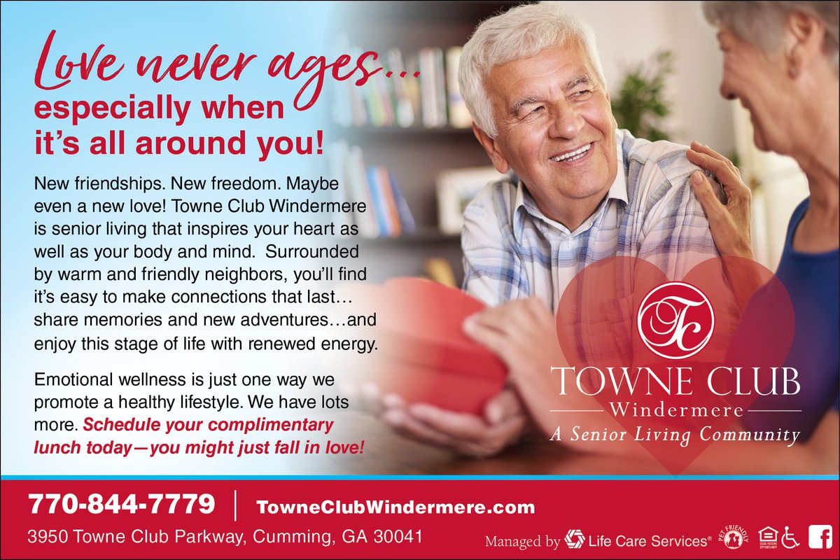 GreerChrissy's tweet photo. We are celebrating all matters of the heart during February. Call me to schedule a time to experience for yourself why our residents love living at Towne Club Windermere Senior Living.❤️#LoveNeverAges @forsythnews @APlaceForMom https://t.co/GjMphVlvDc