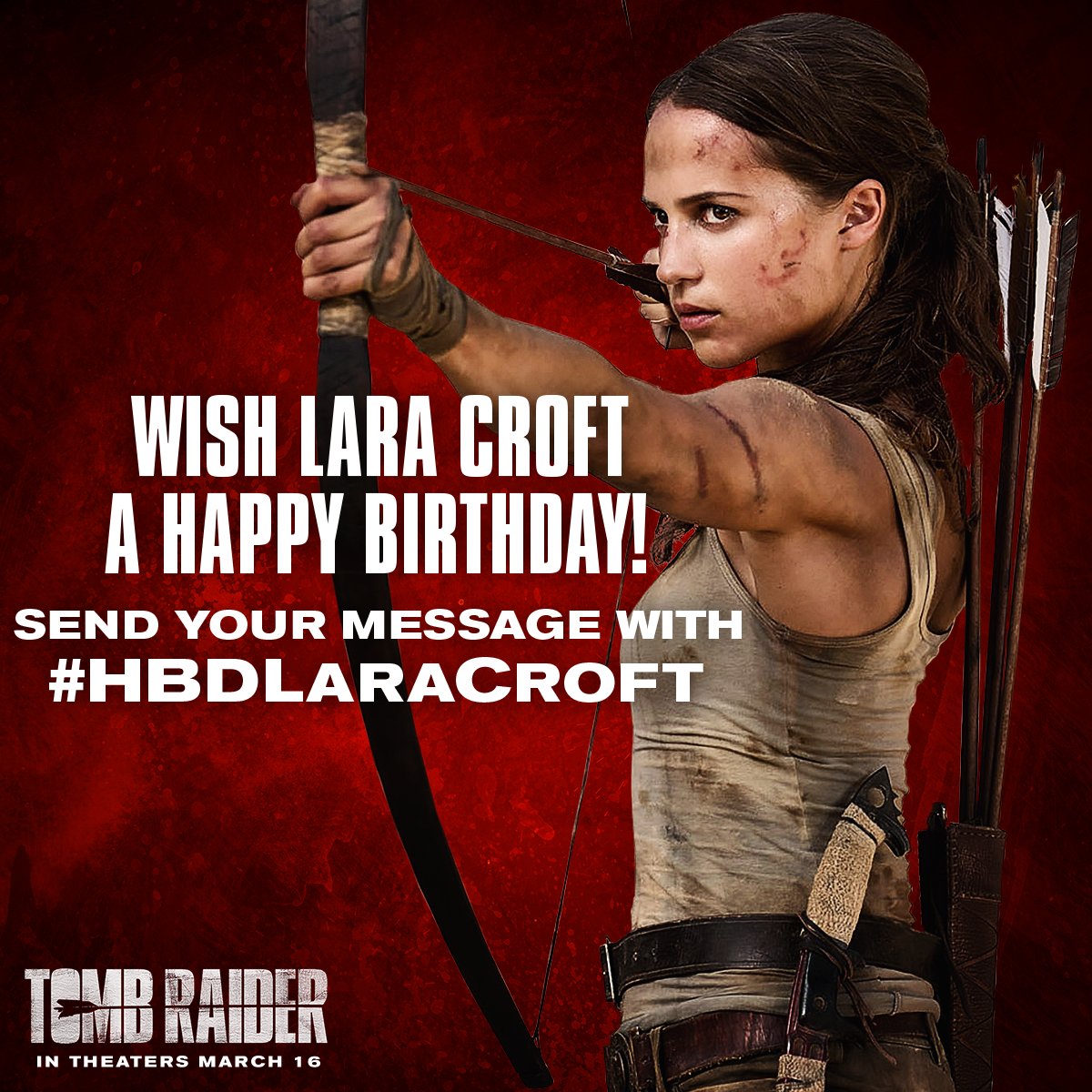 Join us in wishing Lara Croft a happy birthday and post a message with #HBDLaraCroft for a chance to be featured in a special birthday video! #TombRaider