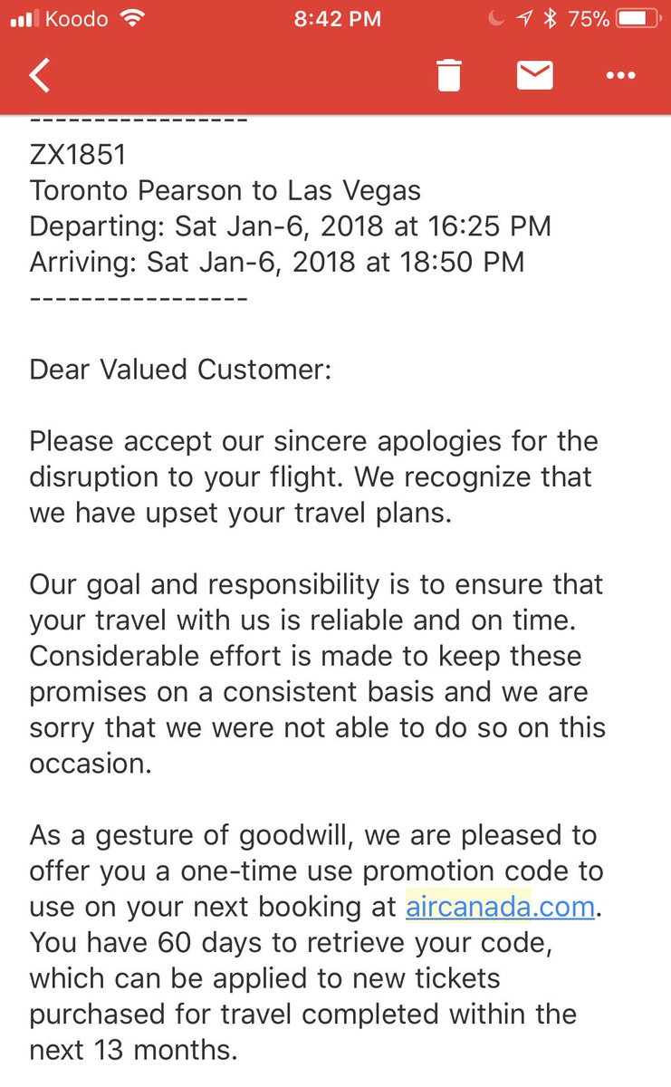 pdayco's tweet photo. When my flight was DELAYED 7.5 HOURS, @AirCanada @ACAltitude offered me a discount so I can spend MORE MONEY ON THEM to go on a flight they'll inevitably treat me terribly on. https://t.co/080zk4pStf