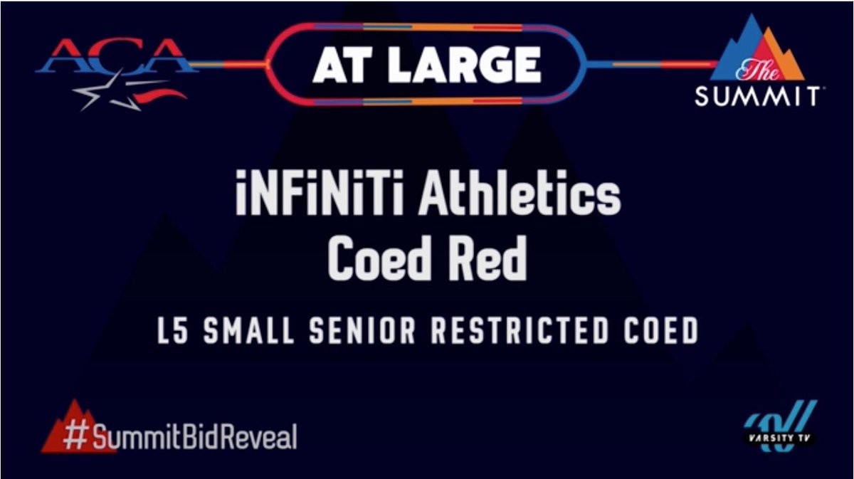 iNFiNiTi_CDT's tweet photo. So this just happened🙌🏼 Woo hoo GO COED RED! CONGRATULATIONS! #iACoedRed #TheRoadToTheSummit #thatmakes6 #BetterTogether #TheNextBigThing
#ThankYou @ACACheerleading https://t.co/4c92vHAO6e