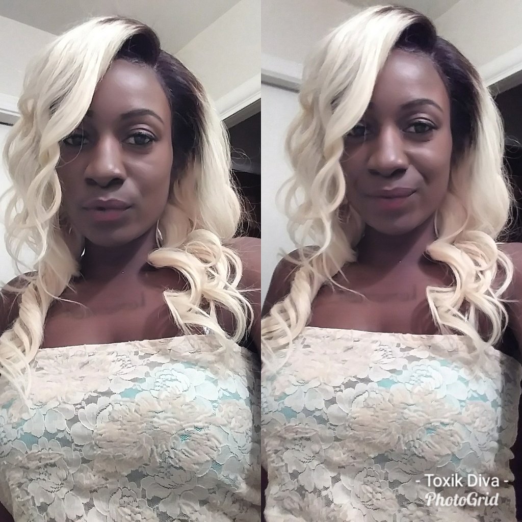 therealMzToxik's tweet image. When they you to black to wear color then BOOM💥blonde lil bih #whatfrontal #blondequeen