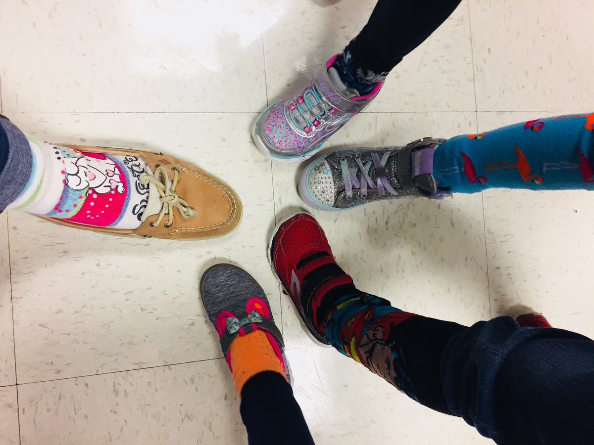 DebraCadena's tweet photo. Kicking off #RandomActsofKindnessWeek with our crazy socks!😁 @NISDRabaES #rabainspired #eccppcd https://t.co/lJfCPg41nD