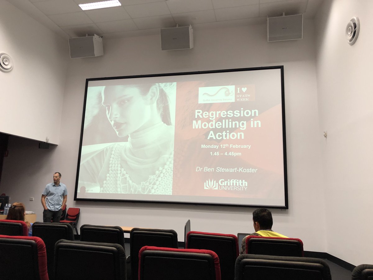 PZivec's tweet photo. Enjoyed @Griffith_Uni #STATSWEEK learning about regression modeling. Fantastic talk by @turschwell from @GriffithARI on modelling predator prey interactions and flow dynamics in the Northern Territory. https://t.co/JqwfPjb0pB