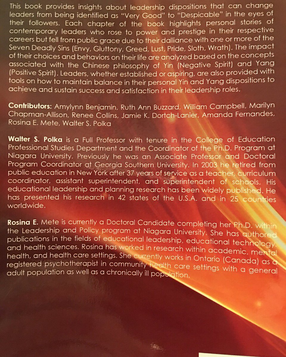 1rosina's tweet photo. Pretty exciting news! Assistant editor of a book examining contemporary #leadership practices & the 7 deadly sins 📖🤓 #phdlife #academia #phdsolutions (taking book orders now 😉) https://t.co/CJ8aPSy5gl
