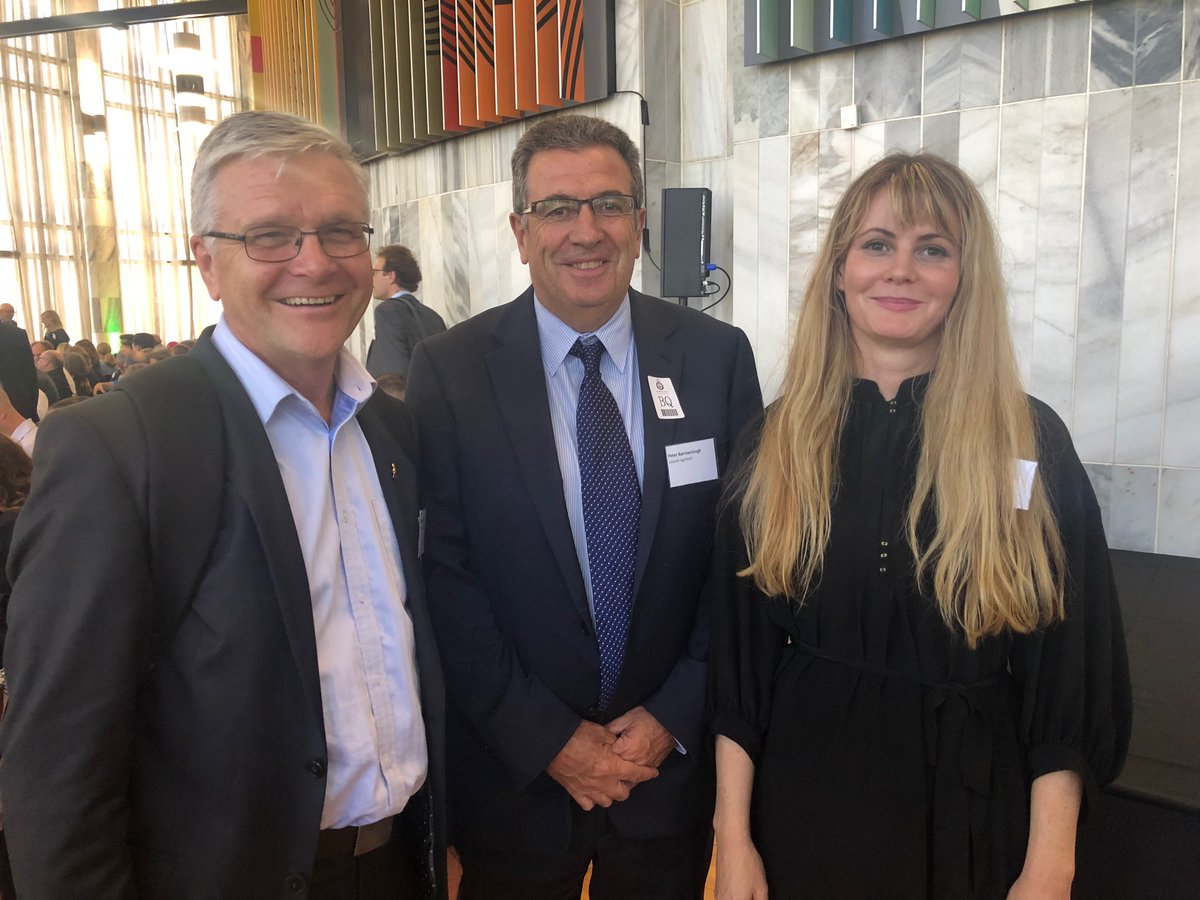 NZHERA's tweet photo. Our CEO #TroyCoyle &amp; Director Emeritus @WolfgangScholz1 have been in Wellington today attending the announcement of the #PMscienceprizes - bumping in to Peter Barrowclough from @LincolnAgritech &amp; fellow member of #IRANZ while there! https://t.co/tiOqp9YBol