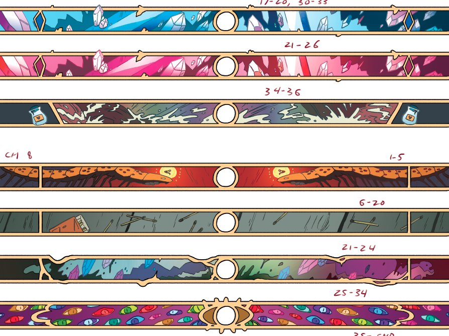 A cool design decision I made on the Snarlbear books was decorative, themed borders to fill out the pages to the proper size ratio (6x9 instead of the original 8.5x11)....here's a few of them! https://t.co/3dZqORKrl5