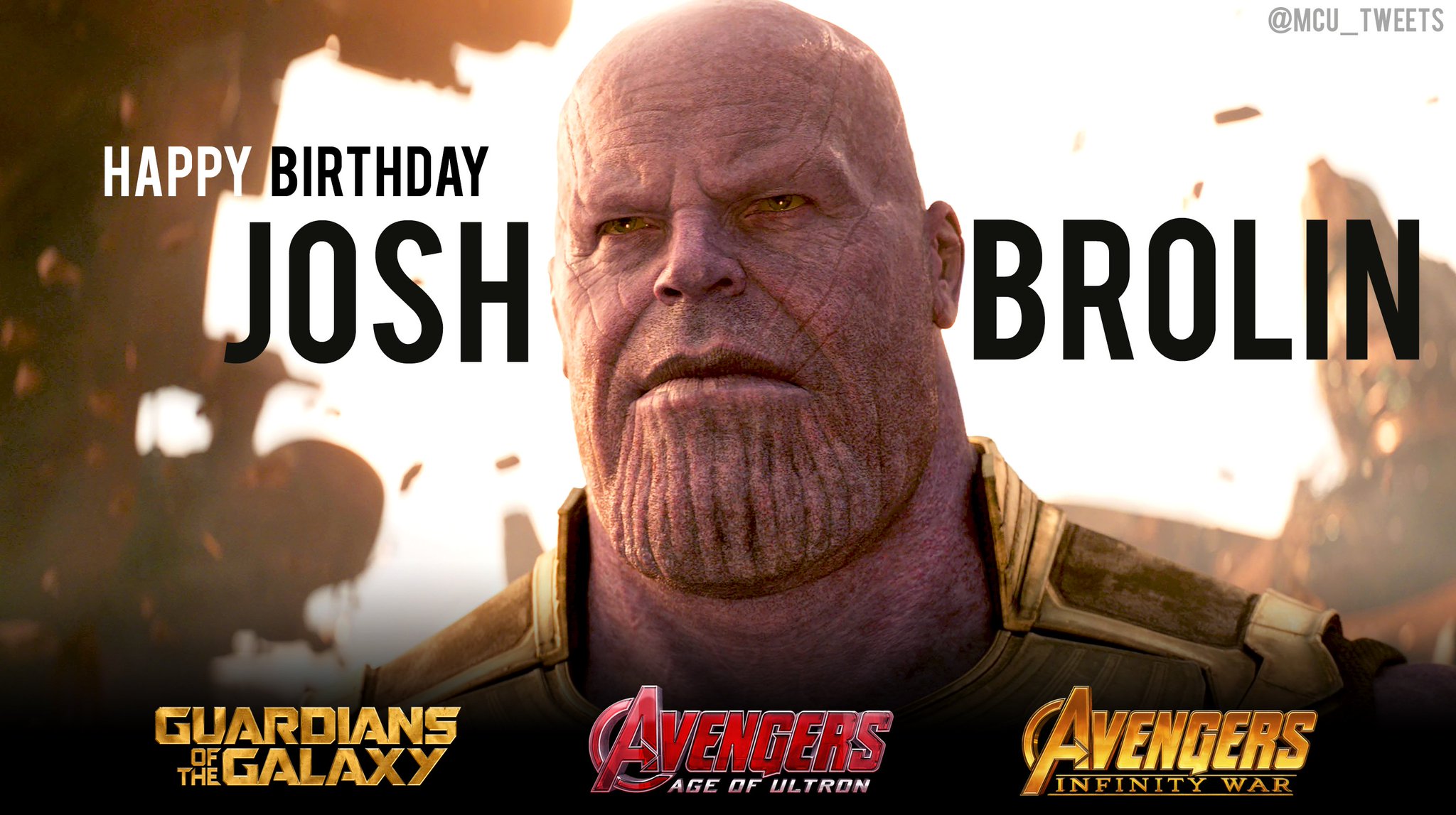 Wishing a very happy 50th birthday to the man who portrays Thanos in the MCU, actor Josh Brolin! 