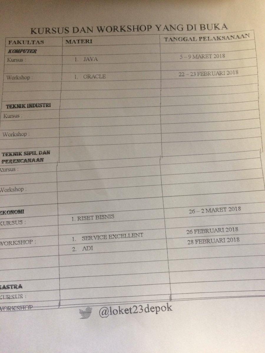 [Update] Jadwal terbaru 13-02-2018