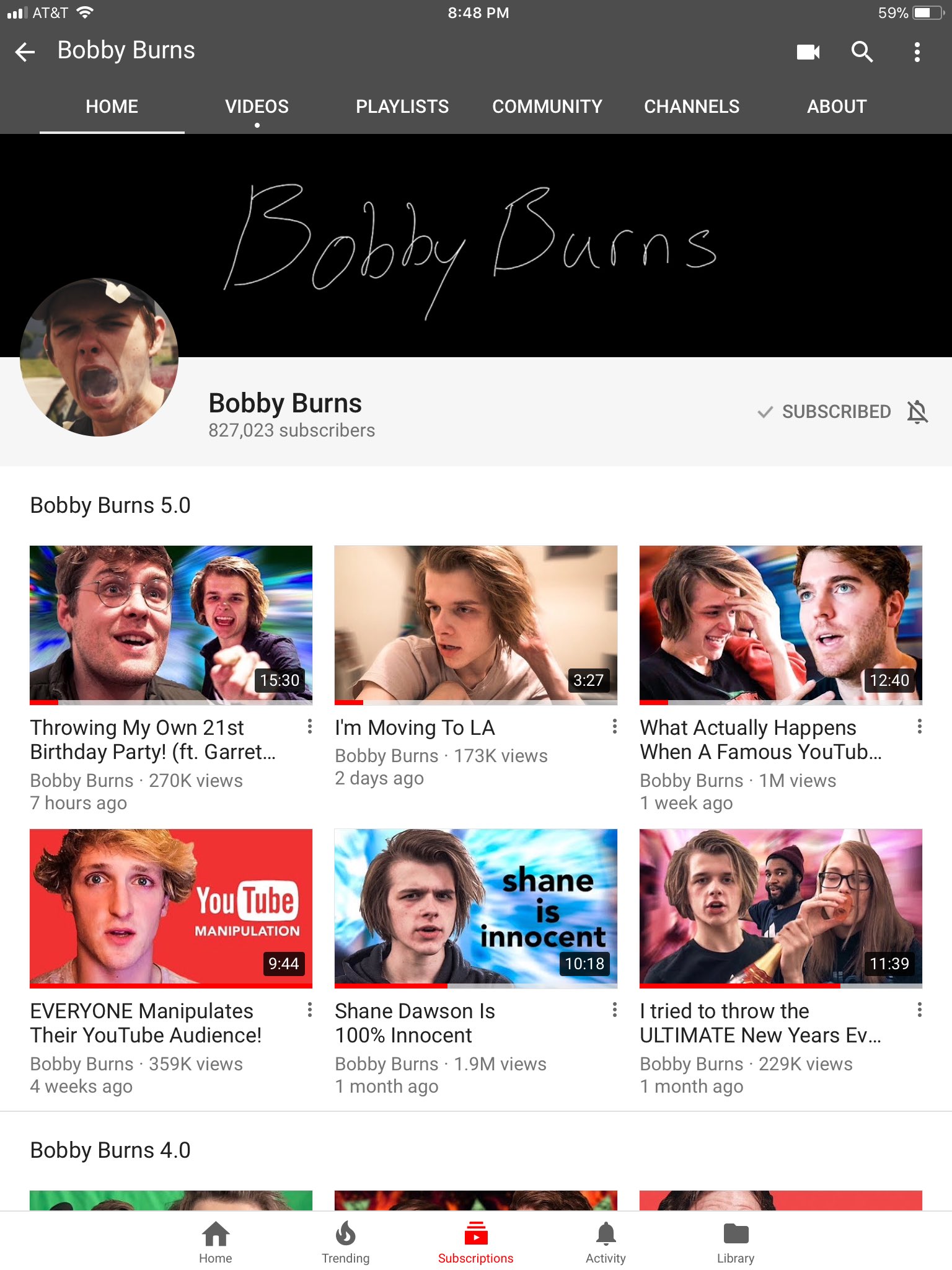 Burns instagram bobby 'Blogger Bob,'