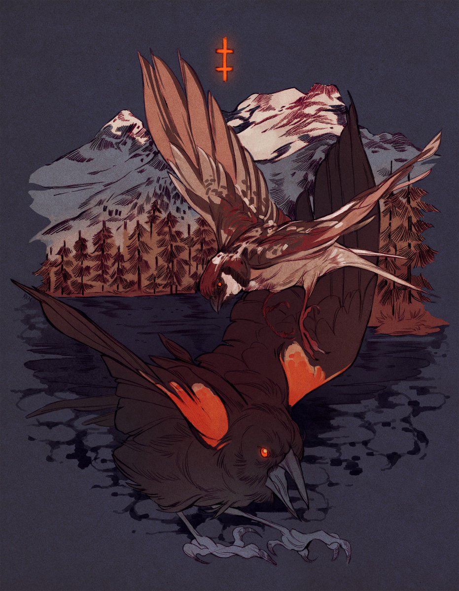 Hi, I'm Ren! I've never done one of these tags before, but I wanted to participate this time around. I'm enamored with birds and horror and biology, and I'm writing/illustrating a comic called Blackwater with my dear pal @jaymamonj ! #VisibleNB

?https://t.co/VVt68LFS5y 
