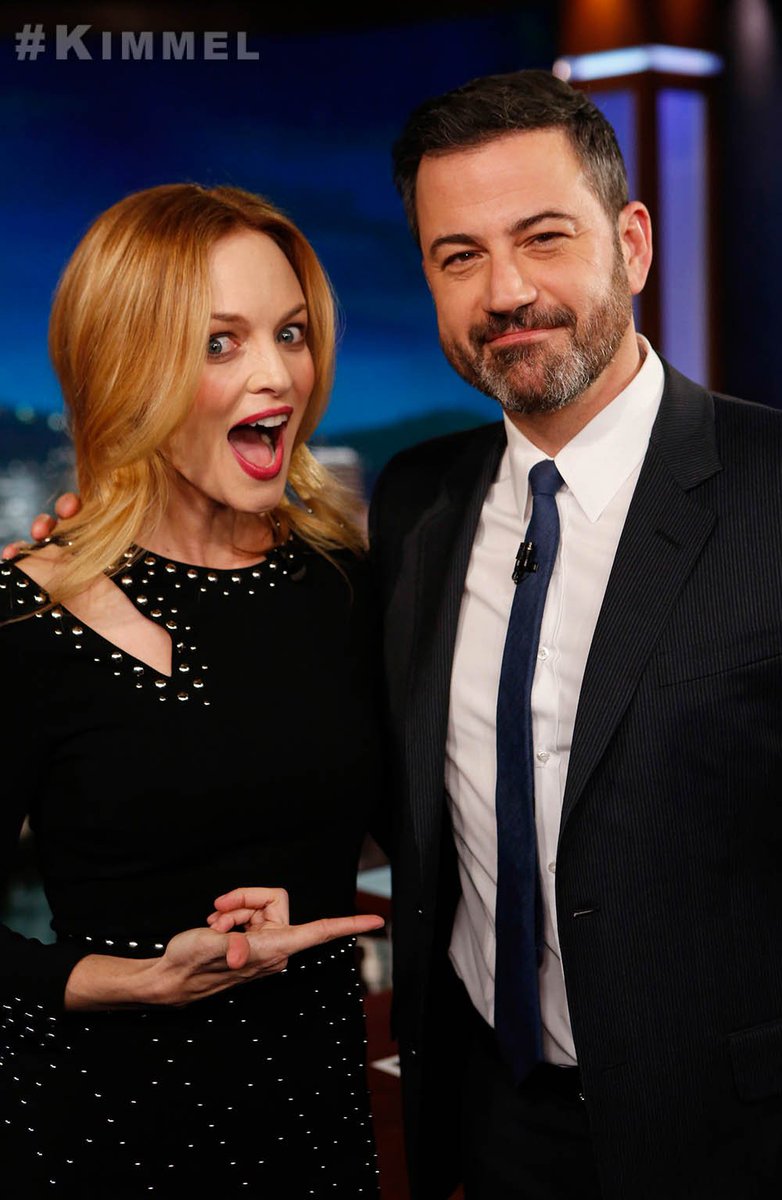 JimmyKimmelLive's tweet image. Good times with @ImHeatherGraham! #HalfMagic