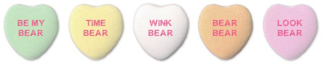 Be my bear, time bear, wink bear, bear bear, look bear