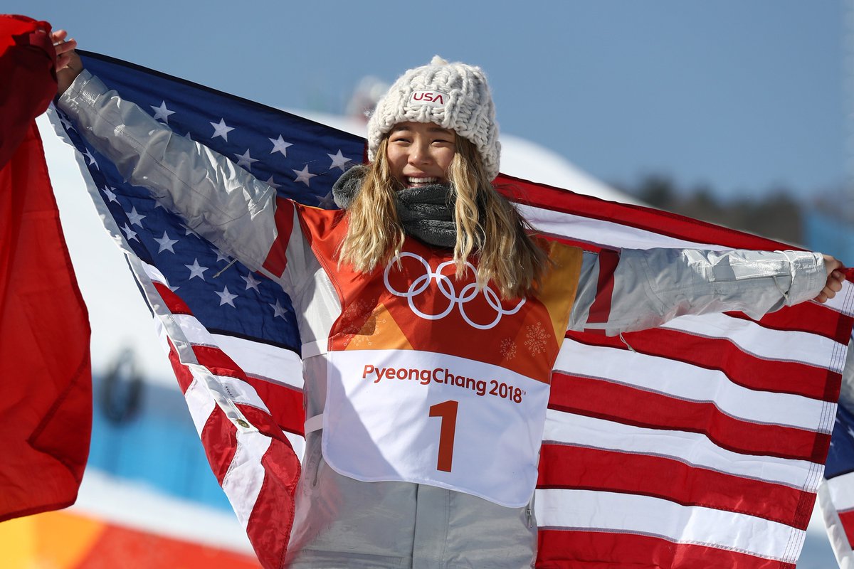 Toyota's tweet photo. See you on the podium, #TeamToyota snowboarder @chloekimsnow! Congrats on winning a gold medal in halfpipe. #LetsGoPlaces @TeamUSA https://t.co/hWhXuFKnl9