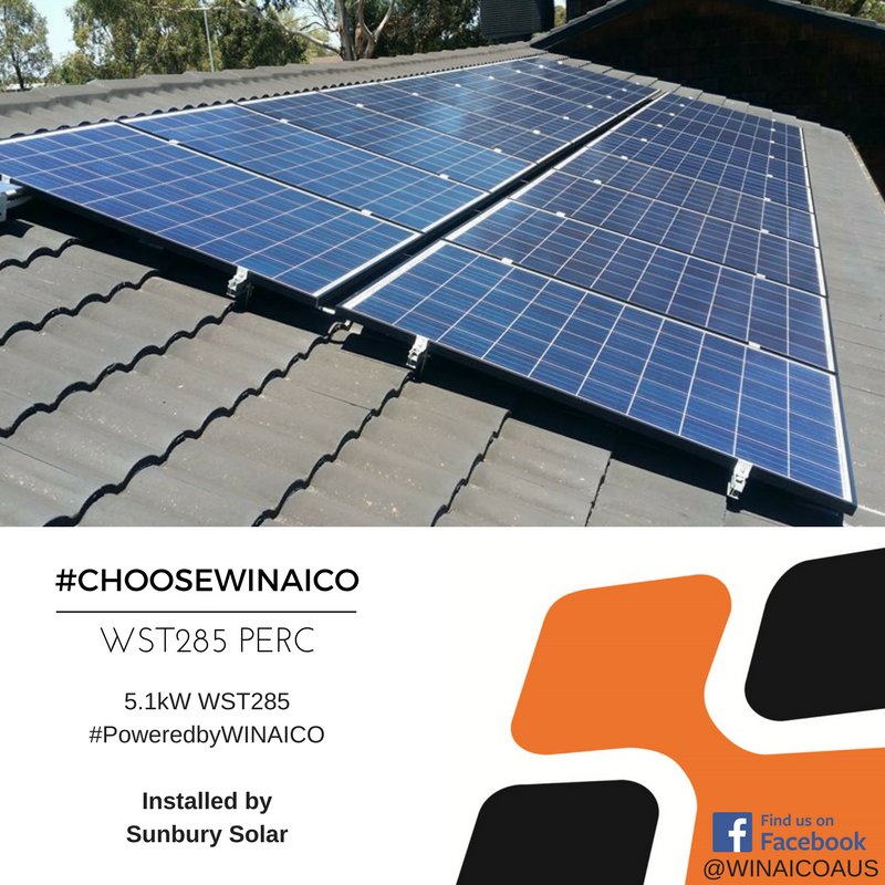 WINAICO_AUS's tweet photo. Congratulations to the team at Sunbury Solar for completing their first install with our PERC WST285s!
Our high efficiency PERC technology is just one of many factors that makes choosing WINAICO the right choice. #ChooseWINAICO #PoweredbyWINAICO https://t.co/JfixrMhAsX