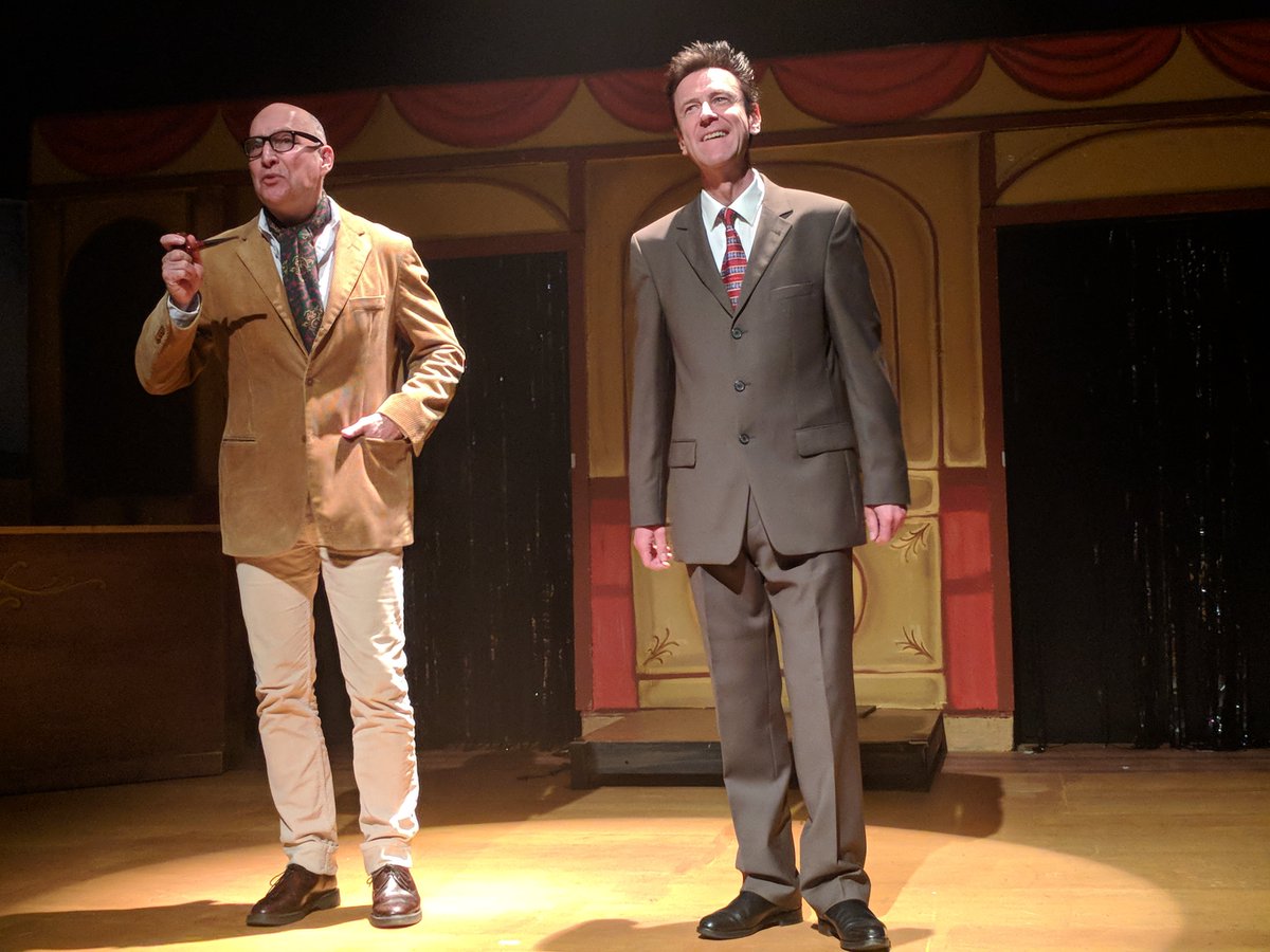 ImprovStrictly's tweet photo. Phil Whelans (@PhilWhelans) appeared as Barry Montego; and Lee Simpson (@lee_simpson1971) appeared as Austin Montego, two brothers aiming to become the newest, most successful talent agents in Blackpool https://t.co/JkyOR8Gc6W