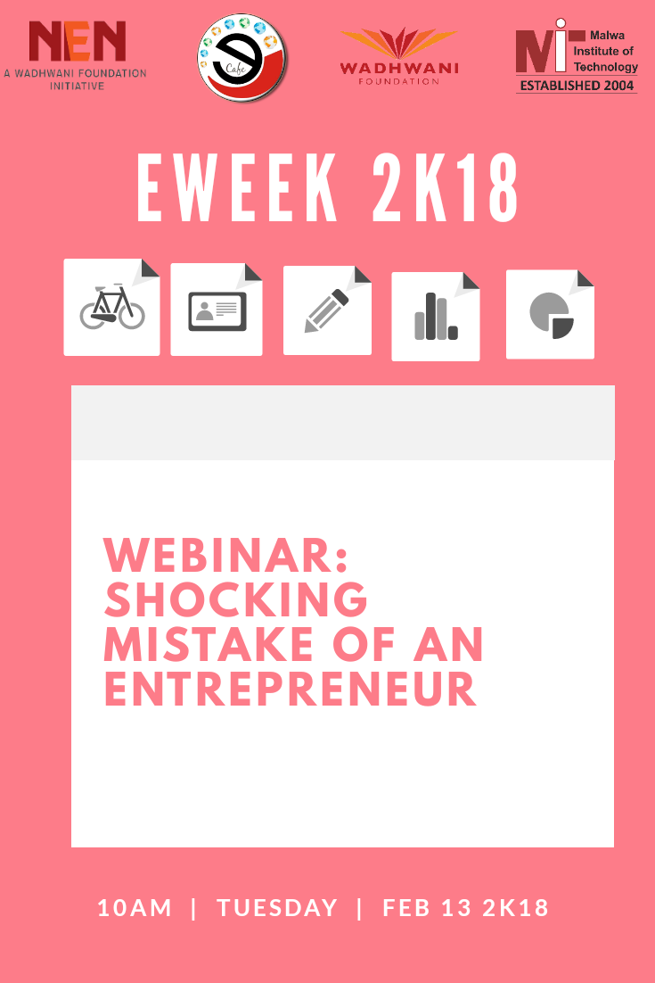 ecafeventures's tweet photo. #Webinar:shocking_mistakeofan_entrepreneur
@anuragagrawal
#jwab_do
#1Week
#111Activities
#Ecafe
#NEN
#WadhwaniFoundation
#Eweek2K18 #LiveYourEntrepreneurialDream
#BreakBarrier
#CreateWealth
#ChangeIndia
#MITIndore https://t.co/hqpYMnBBOP