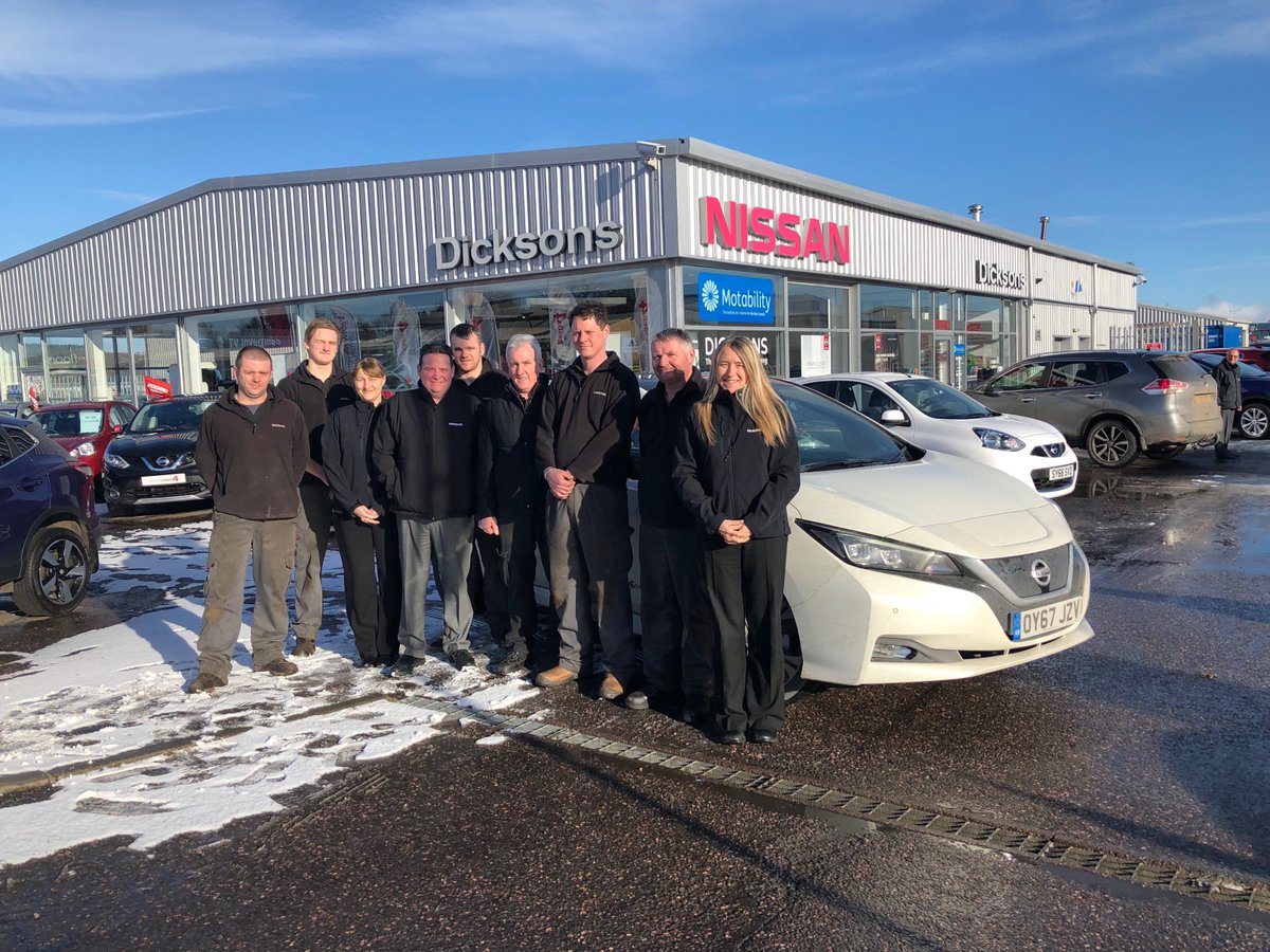 Thanks to the lovely team <a href="/Dicksonschat/">Dicksons Inverness</a> for helping us get our tour in the all-new #NissanLEAF off to a brilliant start goo.gl/gzSM3e